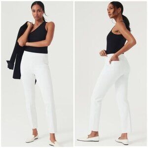 Spanx On-the-Go Ankle Slim Straight Pants in Classic White Size M Tall